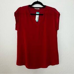 Full Moon Maternity Stitch Fix Red V‎ Neck Sleeveless Blouse Women’s Size Small